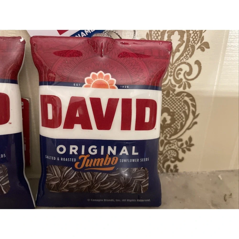 Pair‎ of NWT David Jumbo Sunflower Seed Two-Sided Kitschy Ornament